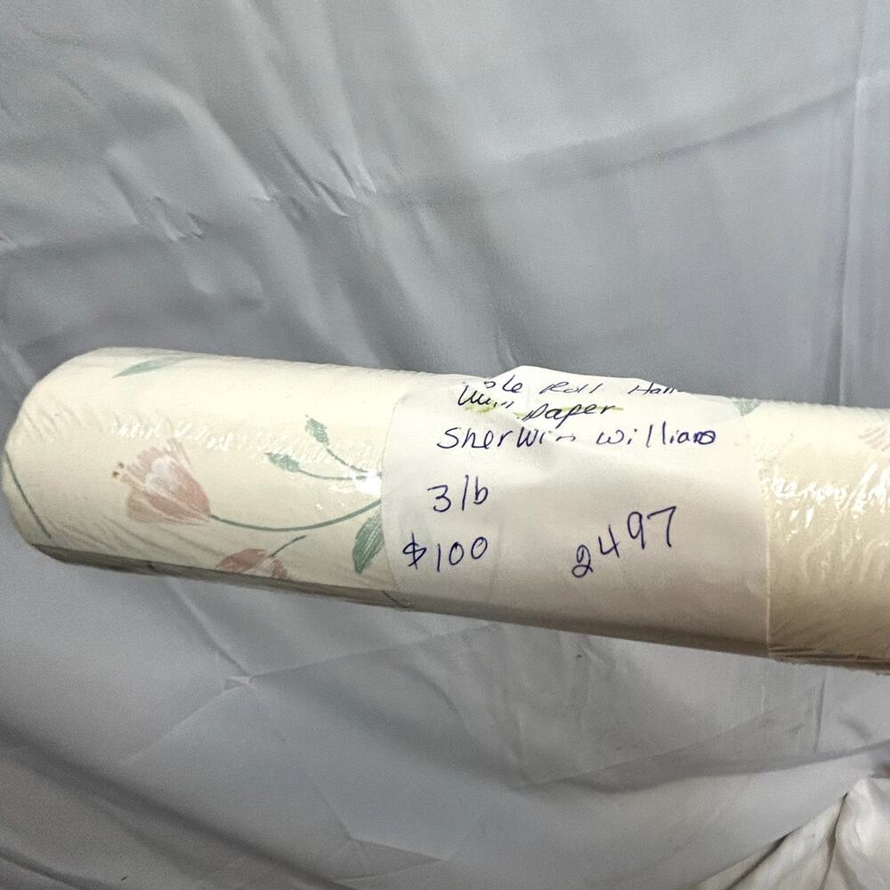 SKU2497 Vintage Sherwin Williams Hans Double Roll Wallpaper Pastel Floral 308-